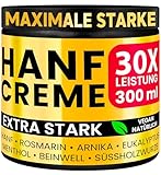 HANF CREME EXTRA STARK 300ml | Wirkt gegen Rückenbeschwerden & Muskelkater,...