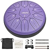 LEKATO Zungentrommel 6 Zoll, Tongue Drum mit 11 Tönen, D-Dur, Legierter Stahl,...