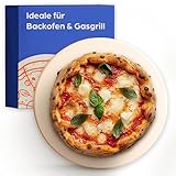 Pizzastein für Backofen & Gasgrill - Für Knusprigen Boden - Pizzastein Rund 30 cm aus Cordierit bis 900 °C - Wärme Speichernd