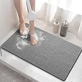 HITSLAM Duschmatte rutschfest, 60x40cm Badewannenmatte rutschfest mit Ablauf,...