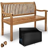 tillvex Gartenbank Holz 2-3 Sitzer inkl. Abdeckung wetterfest 125 cm | Parkbank...