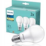 PHILIPS LED Classic E27,Warmweiss, Glühbirne, 3er Pack, 40 W, Matte LED Lampen...
