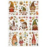 Herbstdeko Fensteraufkleber mit 9 Bilder Wichtel Figuren, Thanksgiving...