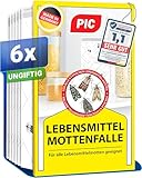 PIC Lebensmittelmotten Falle - 6 Lebensmittelmottenfallen - Mottenfalle mit...