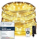 HAUSPROFI 15m 200 LED Lichterschlauch Außen, Lichterkette Strombetrieben...