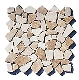 M-1-022 - 1 m² = 11 Fliesen - Marmor Bruchstein Mosaikfliesen'Mocca White'...