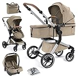 Bergsteiger Kinderwagen Lugo 3in1 | Kombikinderwagen Komplettset inkl. Zubehör...