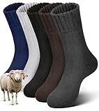 sellto 5 PAAR Merino Socken Thermosocken Herren Atmungsaktiv Wandersocken Dicke...