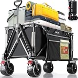 Overmont Faltbar Alle Gelände Bollerwagen - 8,1CM Breite Räder - 150I großes...