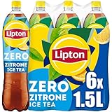 LIPTON ICE TEA Zero Lemon, Zuckerfreier Eistee mit Zitronen Geschmack, EINWEG (6...