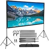 Trintion 84' Leinwand Beamer mit Ständer,Tragbare HD 4K Faltbare...