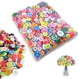 Bunte Knöpfe zum Basteln 1000 Stk Kunststoff Knöpfe Kinder Bunt Harz Bastel...