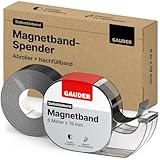 GAUDER Magnetband selbstklebend im Spender (+1x Ersatz-Magnetband) I...