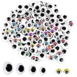 Hoiny Wackelaugen Selbstklebend, 200 Stück Bunt Kulleraugen Selbstklebend, Bunt...