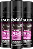 Syoss Ansatz Retoucher Kaschierspray Schwarz Stufe 1 (3 x 120 ml), Ansatzspray...