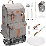 HappyPicnic Insulated Picknickrucksack für 4 Personen mit komplettem...