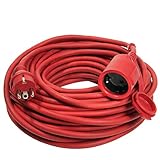 as - Schwabe Gummi-Verlängerungsleitung, 10 m H05RR-F 3G1,5 Kabel mit...
