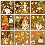 XQMMGO 9 Blatt Fensterbilder Herbstdeko, Thanksgiving Deko, Herbstdeko Innen,...