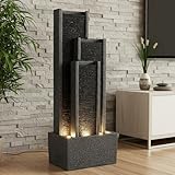 Gartenbrunnen BK903 Wasserwand 99 cm Standbrunnen Springbrunnen mit Beleuchtung...