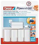 tesa Powerstrips Kabelclip / Kabel Clip selbstklebend / Zur Fixierung von Kabeln...