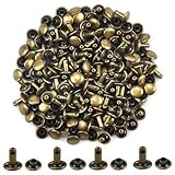 100 Set Leder Nieten Doppelkappen Nieten Rivet Tubular Metall Niet Ohrstecker...