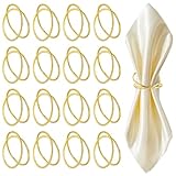 16 Stück Serviettenringe Gold, Servietten Ringe Doppelspiralkreis-Design,...