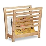 Relaxdays Zeitungsständer Walnuss, Ablage, Zeitungshalter, Zeitschriftenhalter,...