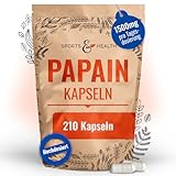 Papain Kapseln – 210 Carica Papaya Enzym Kapseln – hochdosiert – 1500mg...
