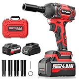 SEYVUM Akku Schlagschrauber mit 4.0Ah akkus，schlagschrauber akku,1/2 Zoll...