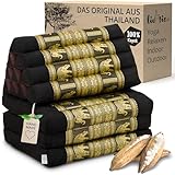 livasia Thaikissen 3 Auflagen Thaiseide - 175x55x8cm - Dreieckskissen mit...