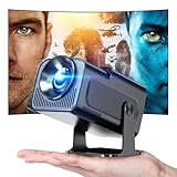 Hauskit Mini Beamer, 270° Drehbar Tragbarer Projektor, 4k Unterstützt 1080P...