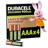 Duracell Akku AAA, wiederaufladbare Batterien AAA, 4 Stück, Unsere Nr. 1 -...