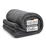 Kemes Mikrofasertücher Auto XXL Ultra saugstark mit 1400 GSM Heavyweight Grau...