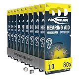 ANSMANN Hörgerätebatterien Typ 10 gelb P10 PR70 ZL4, 60 Stück, Vorratspack,...