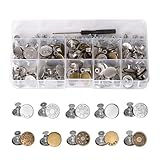 70 Stück Knöpfe Jeansknopf, 17mm Jeans Knopf ohne Nähen, Jeansknöpfe zum...