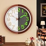 Wanduhr Vintage, 30CM Leuchtende Wanduhr Ohne Tickgeräusche, Wanduhren...