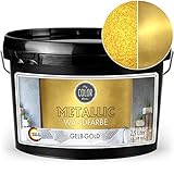 My COLOR Room®️ Metallic Wandfarbe (Gelb-Gold - 2500 ml) Effekt- Kreativfarbe...