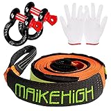 MAIKEHIGH Abschleppseil 5M x 5cm, 10 Tonnen (22,000 Lbs) Polyester Tow Rope Kit...