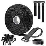 Klettband 5m x 2cm Klettband mit 25 Schnalle Klettverschluss Verstellbar...