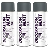 Deco Color 3er Sparpack DC Lackspray matt 400ml nach RAL freie Farbauswahl (3...