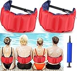 2 Stück Schwimmgürtel, Aufblasbarer Schwimm Trainingsgürtel Verstellbar...