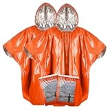 Vonctixe 2024 Verdickter Notfall-Regenponcho mit Mylar-Decken-Innenfutter,...