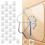 Menz Haken selbstklebend, 30 Stück Transparent Klebehaken extra stark (10 kg),...