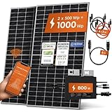 Solarway® 1000W Balkonkraftwerk 800W komplett Steckdose - neuester 800 Watt...