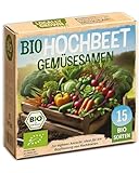 Bio Hochbeet Gemüsesamen Set, 15 Sorten, Samenfest und Keimstark, mit...
