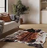 NativeSkins Teppich aus Rindsleder, Originalbraun (groß), 1,4 x 2 m, dreilagige...