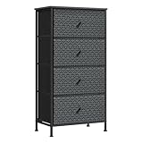 SONGMICS Kommode, Aufbewahrungsschrank, Schubladenschrank, Wäschekommode mit 4...