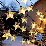 Qoosea Solare Sternen Lichterkette 7M, 50 LED Solarbetriebene Wasserdichte Fairy...
