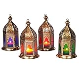 Orientalische Laternen 4 Set Laterne Basem bunt 16cm | 4 x Orientalisches...