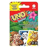 Mattel Games Uno Junior, Uno Kartenspiel, vereinfachte Version mit Zootieren und...